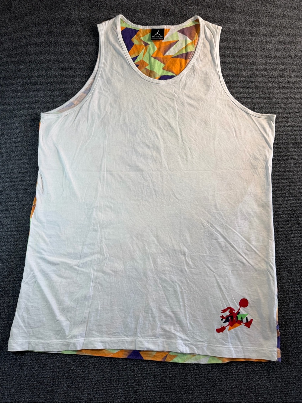 Jordan Men's Y2K Style White Bugs Bunny Space Jam Geometric Tank Top Size XXLT